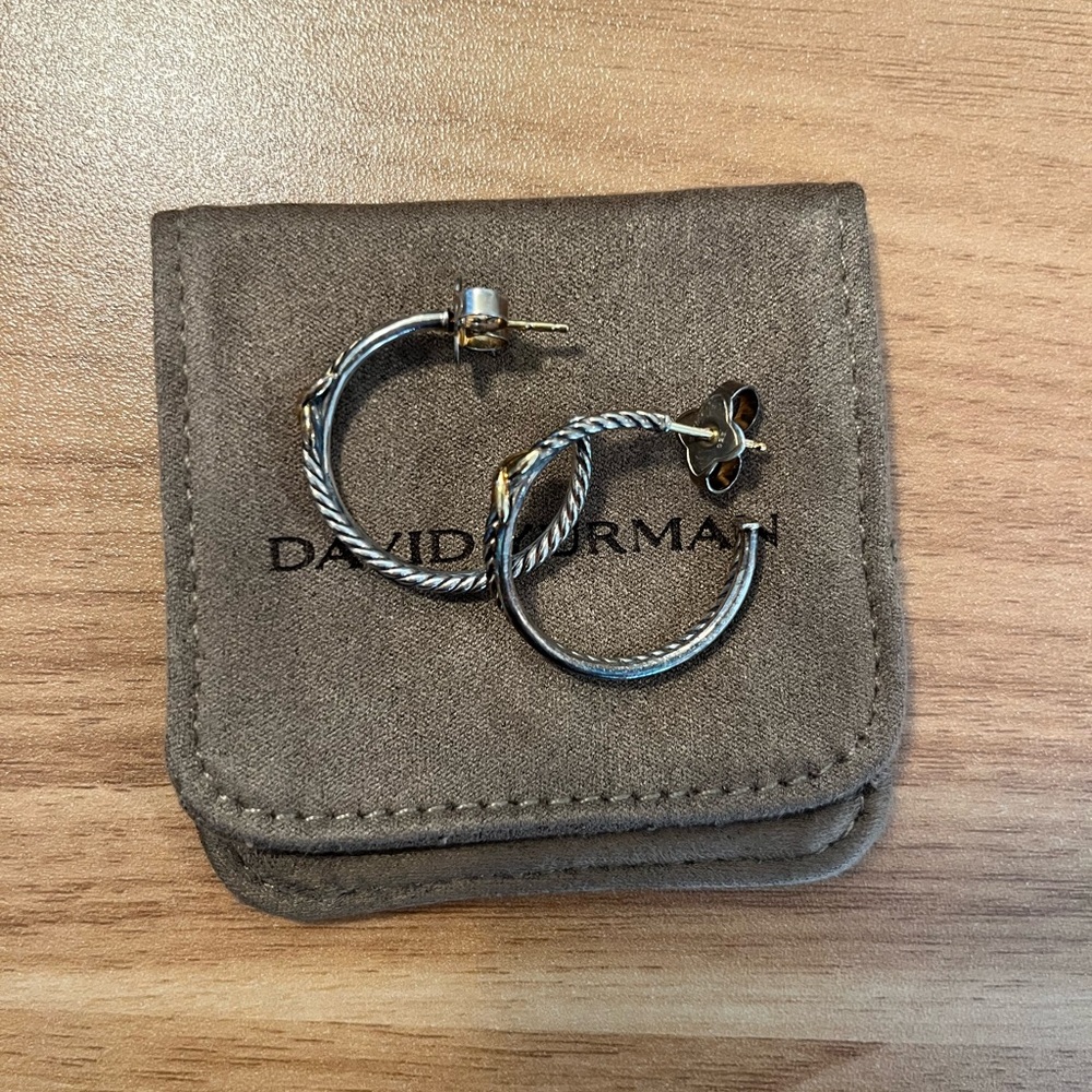 DAVID YURMAN Gold and Silver Hoop Earrings